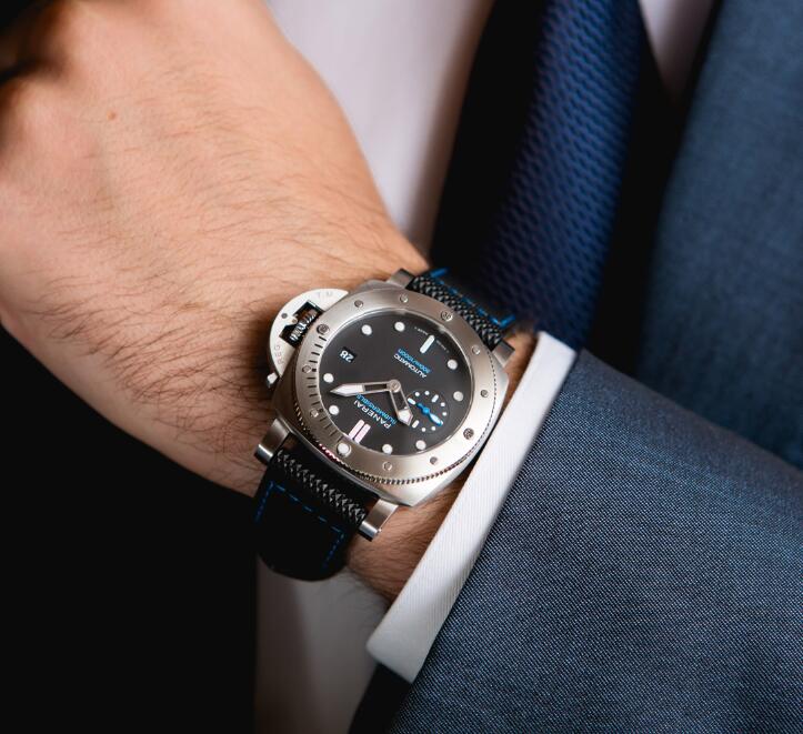 Best fake watches are shown with blue letters on the black dials.